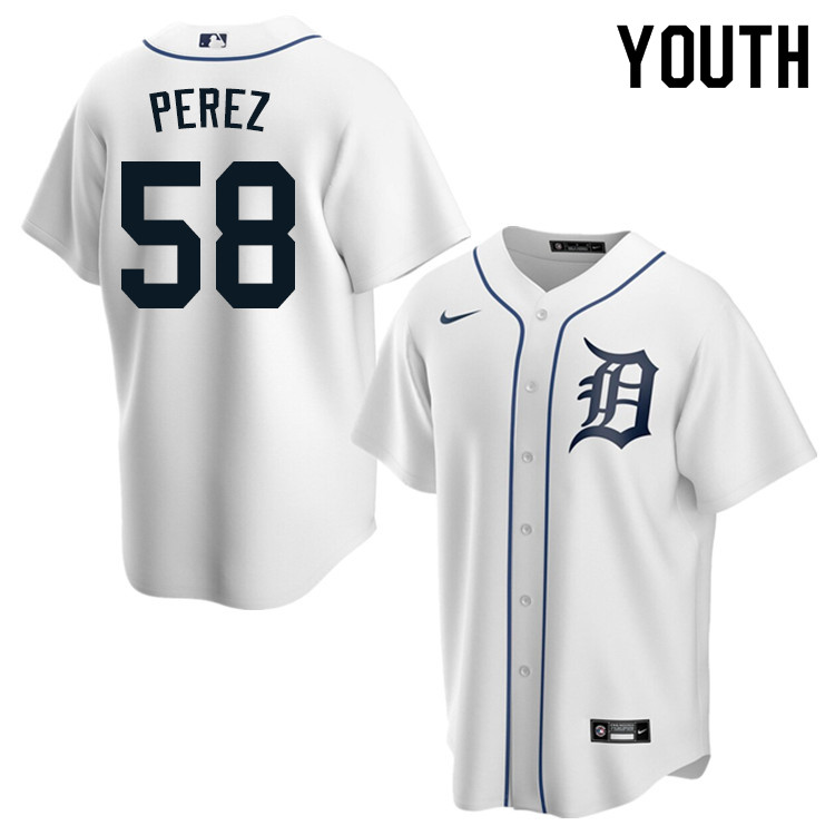 Nike Youth #58 Franklin Perez Detroit Tigers Baseball Jerseys Sale-White